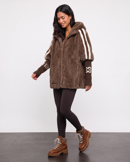Virelle | Veste Teddy Femme à Capuche