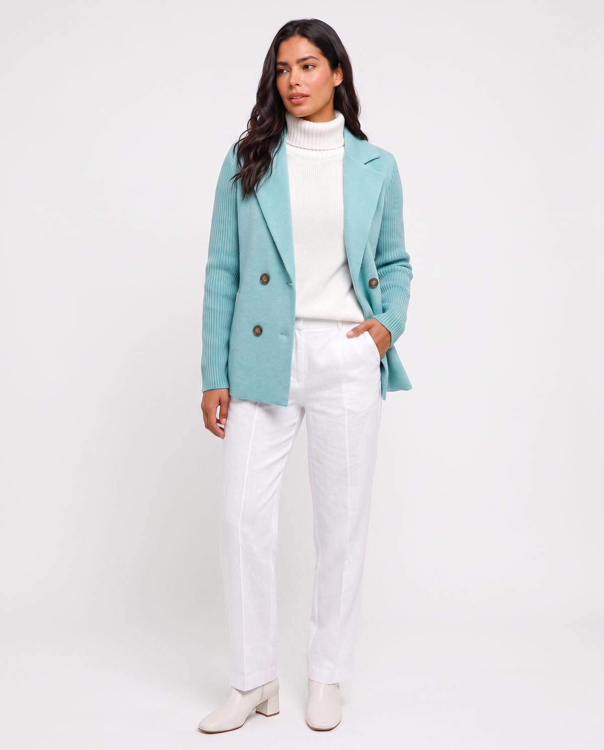 Virelle | Blazer Maille à Manches Côtelées Femme
