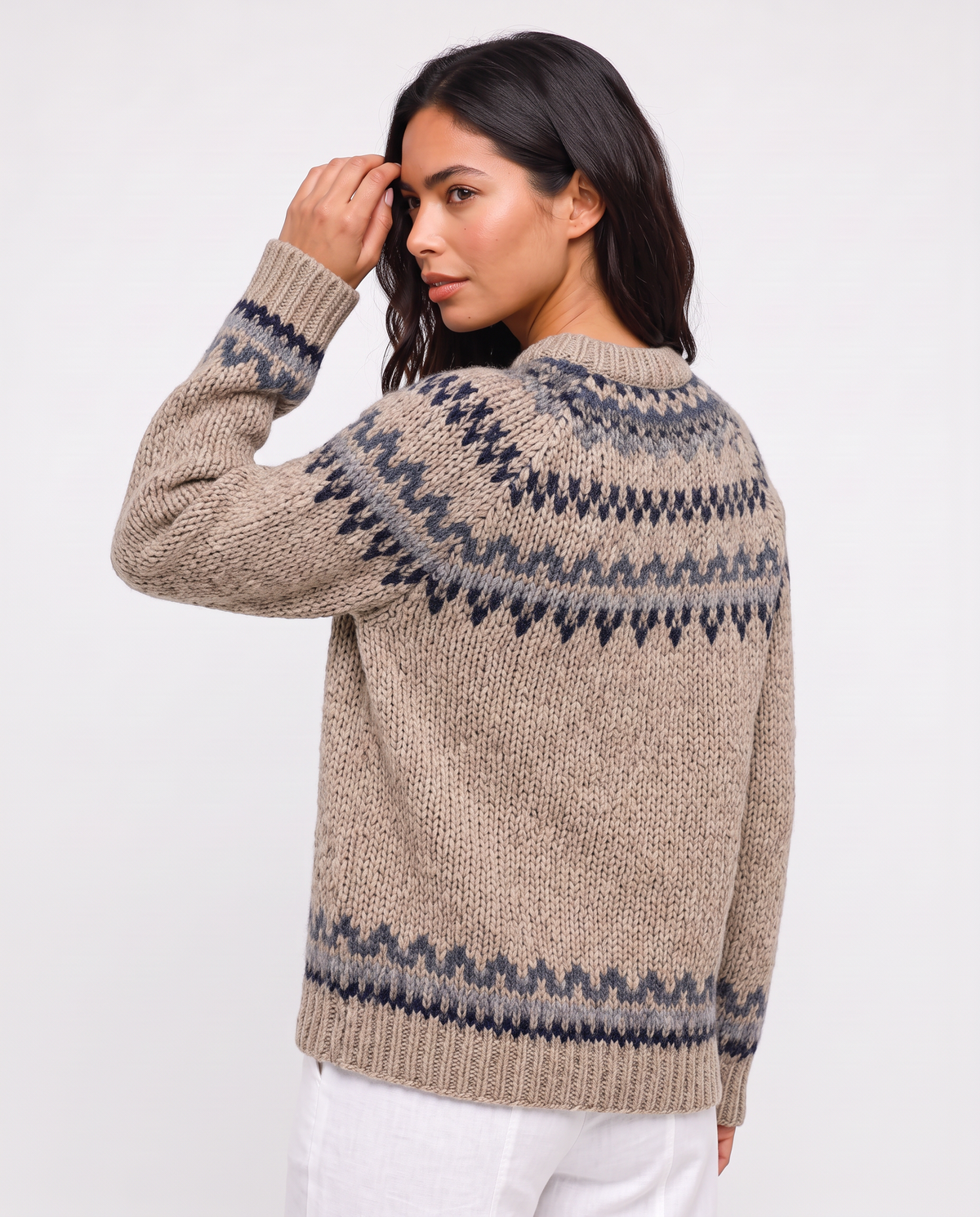 Virelle | Pull Femme Jacquard à Motif Nordique