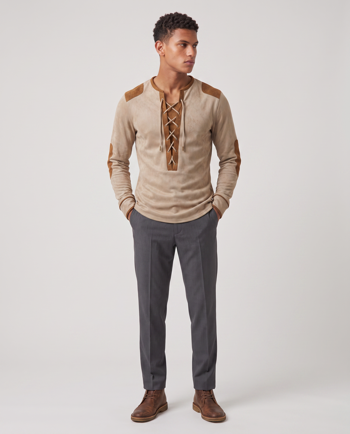 Virelle | Chemise Homme à Lacets Manches Longues