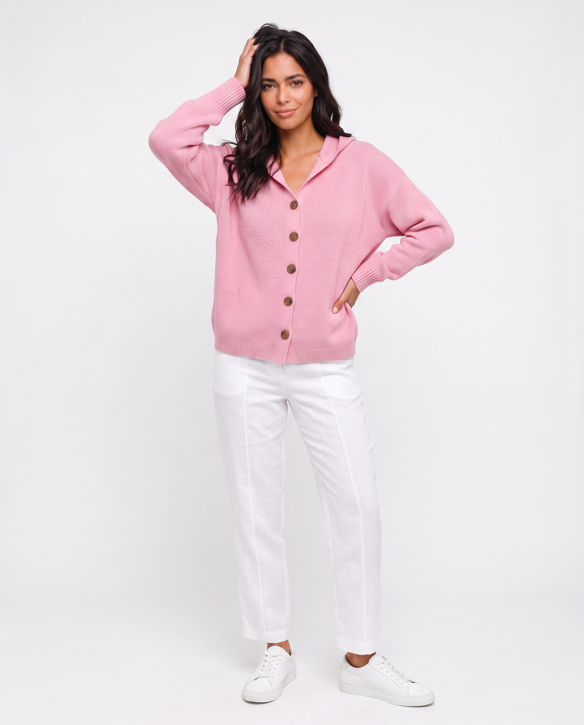 Virelle | Cardigan Femme à Capuche Boutonné