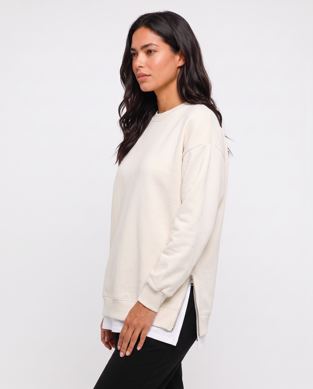 Virelle | Sweat Oversize Femme à Fentes Zippées