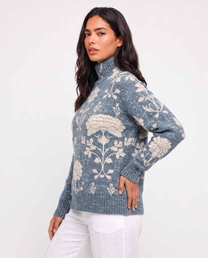 Virelle | Pull Femme Imprimé à Col Montant