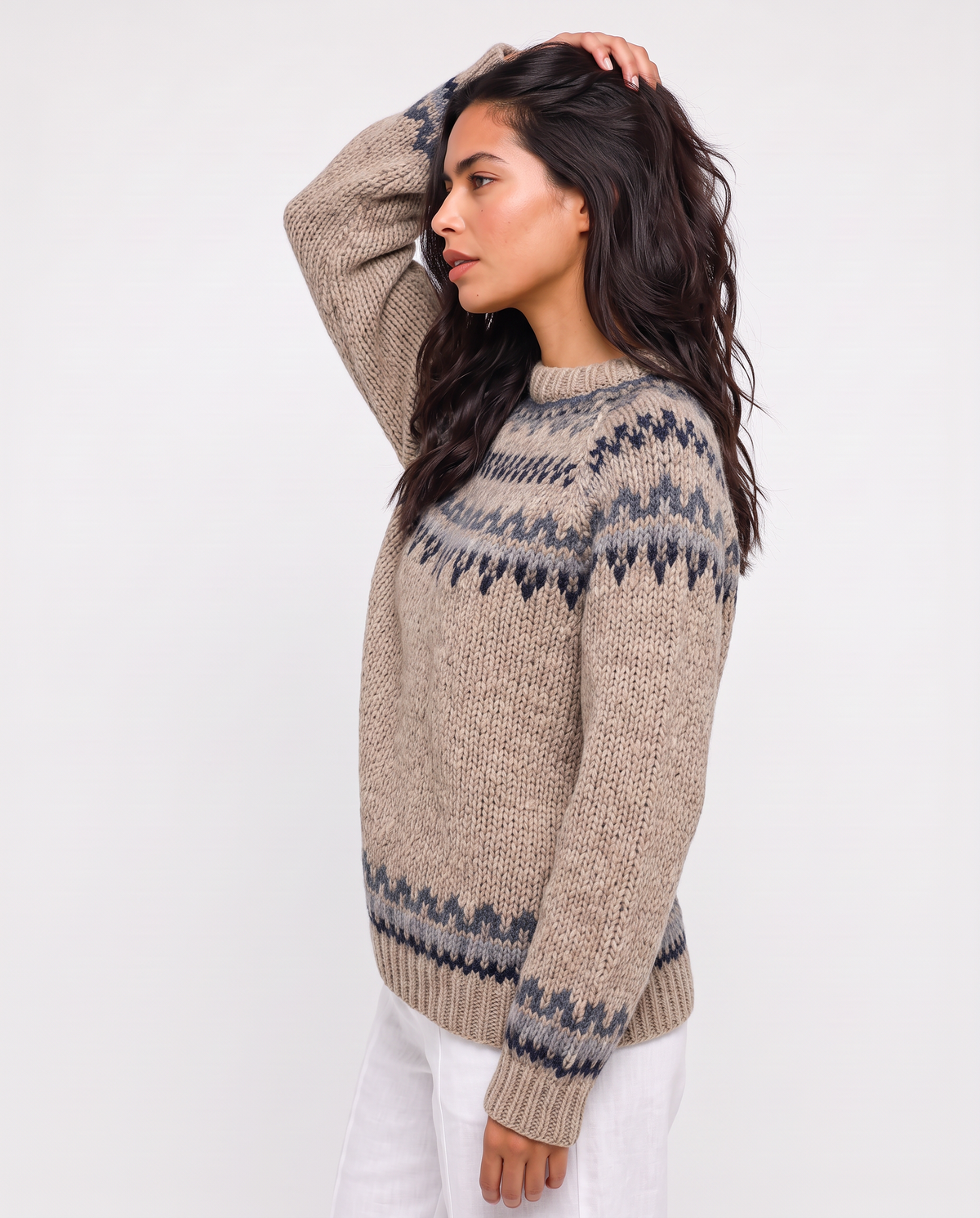 Virelle | Pull Femme Jacquard à Motif Nordique