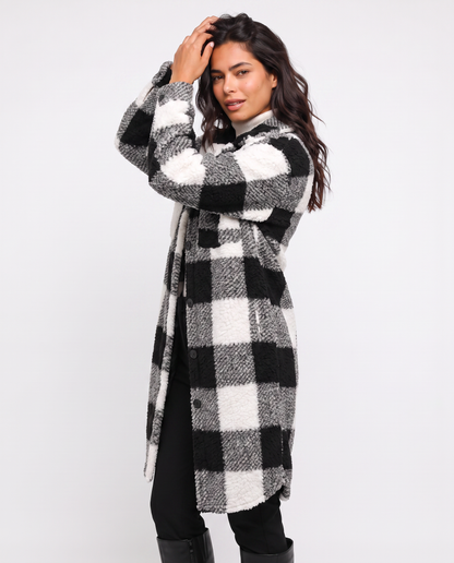 Virelle | Manteau Teddy Femme à Carreaux