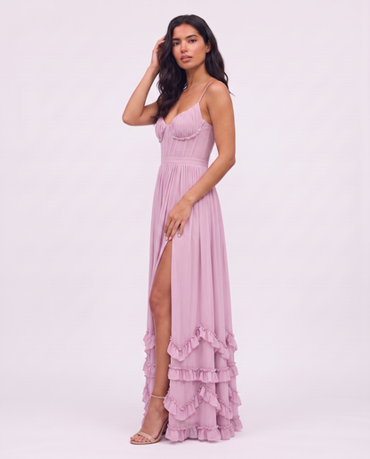 Virelle | Robe Maxi Fleurie À Volants