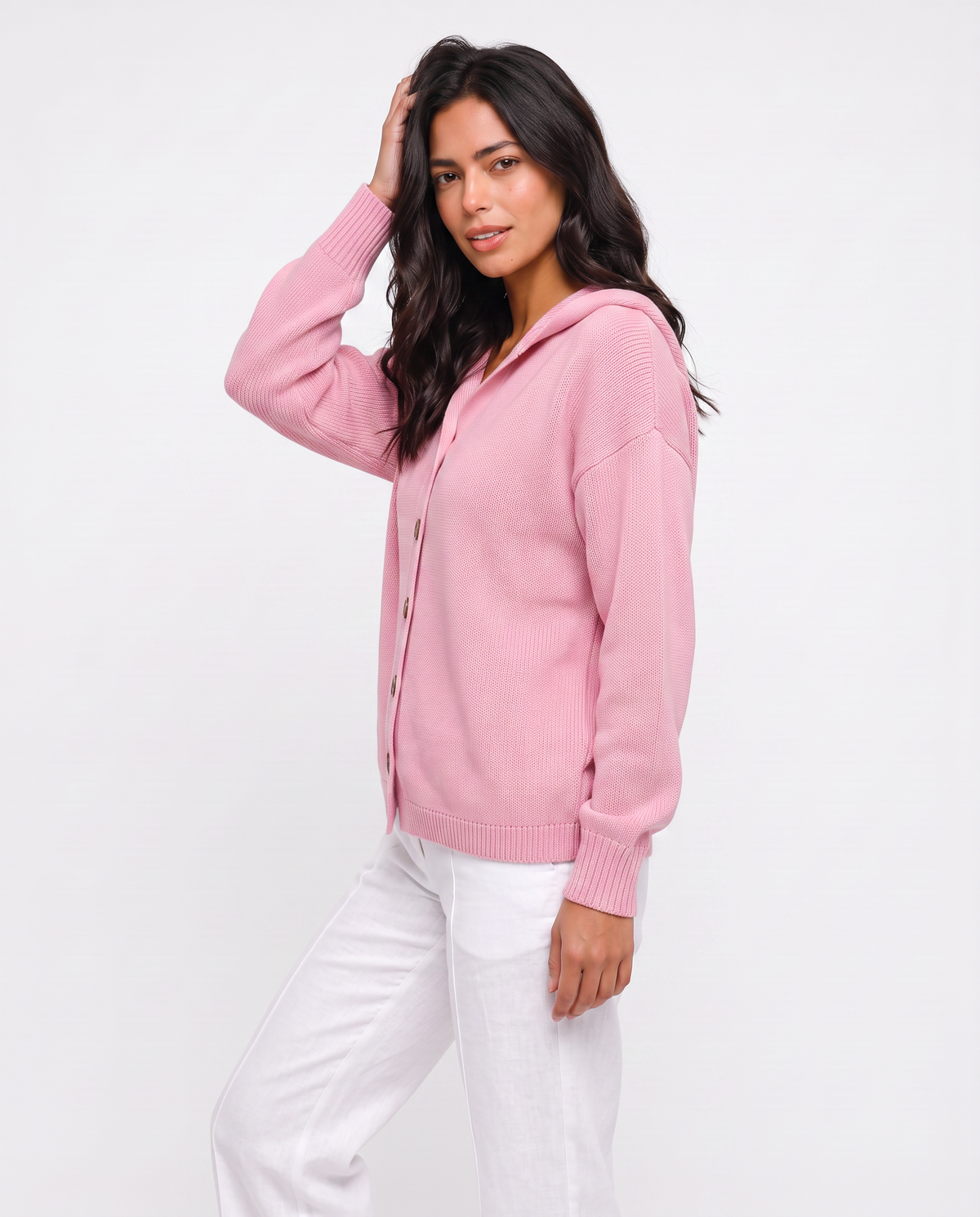 Virelle | Cardigan Femme à Capuche Boutonné