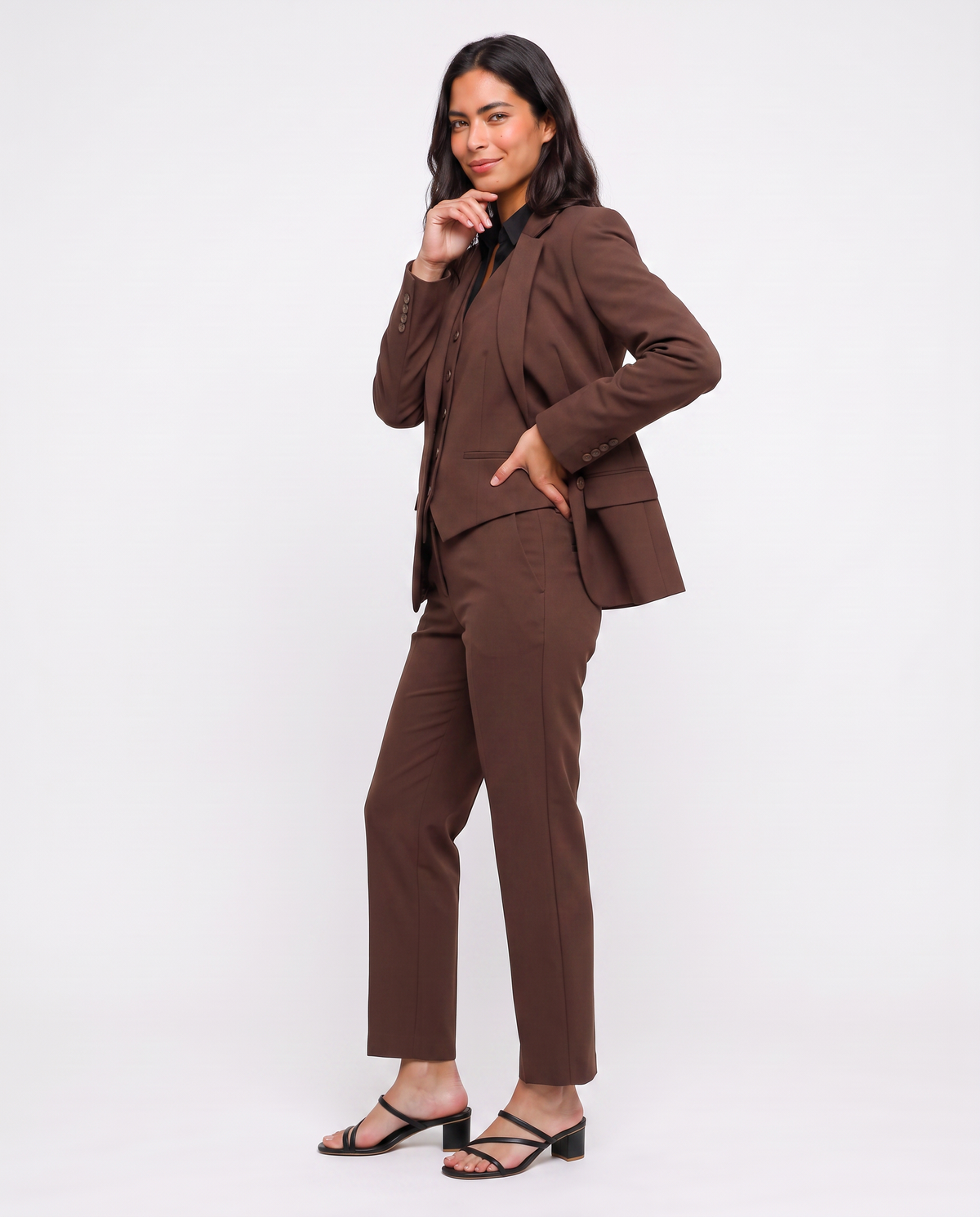Virelle | Tailleur Femme 3 Pièces Marron