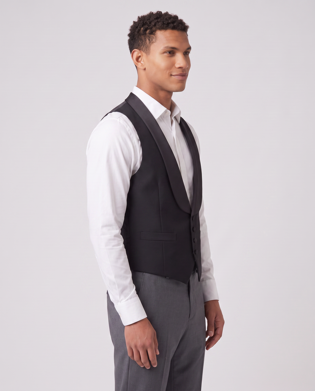 Virelle | Gilet de Tuxedo Homme Noir à Col Châle