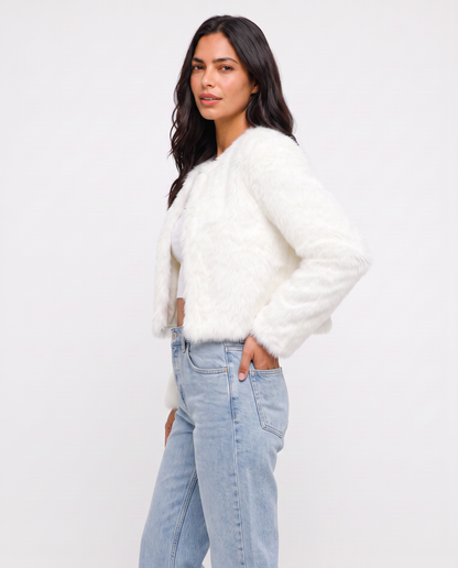 Virelle | Veste Courte Femme Effet Fourrure