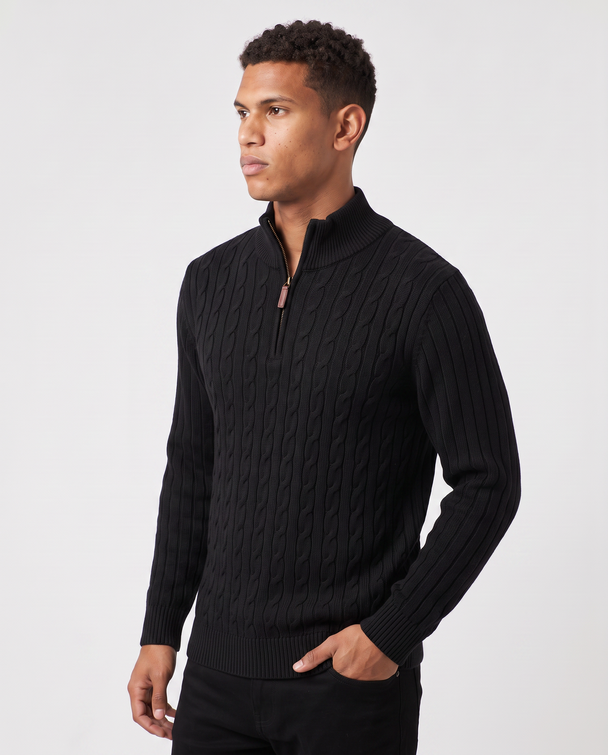 Virelle | Pull Homme Torsadé à Col Zippé