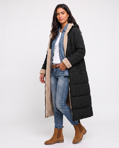 Virelle | Manteau Long Femme Matelassé Doublé Teddy