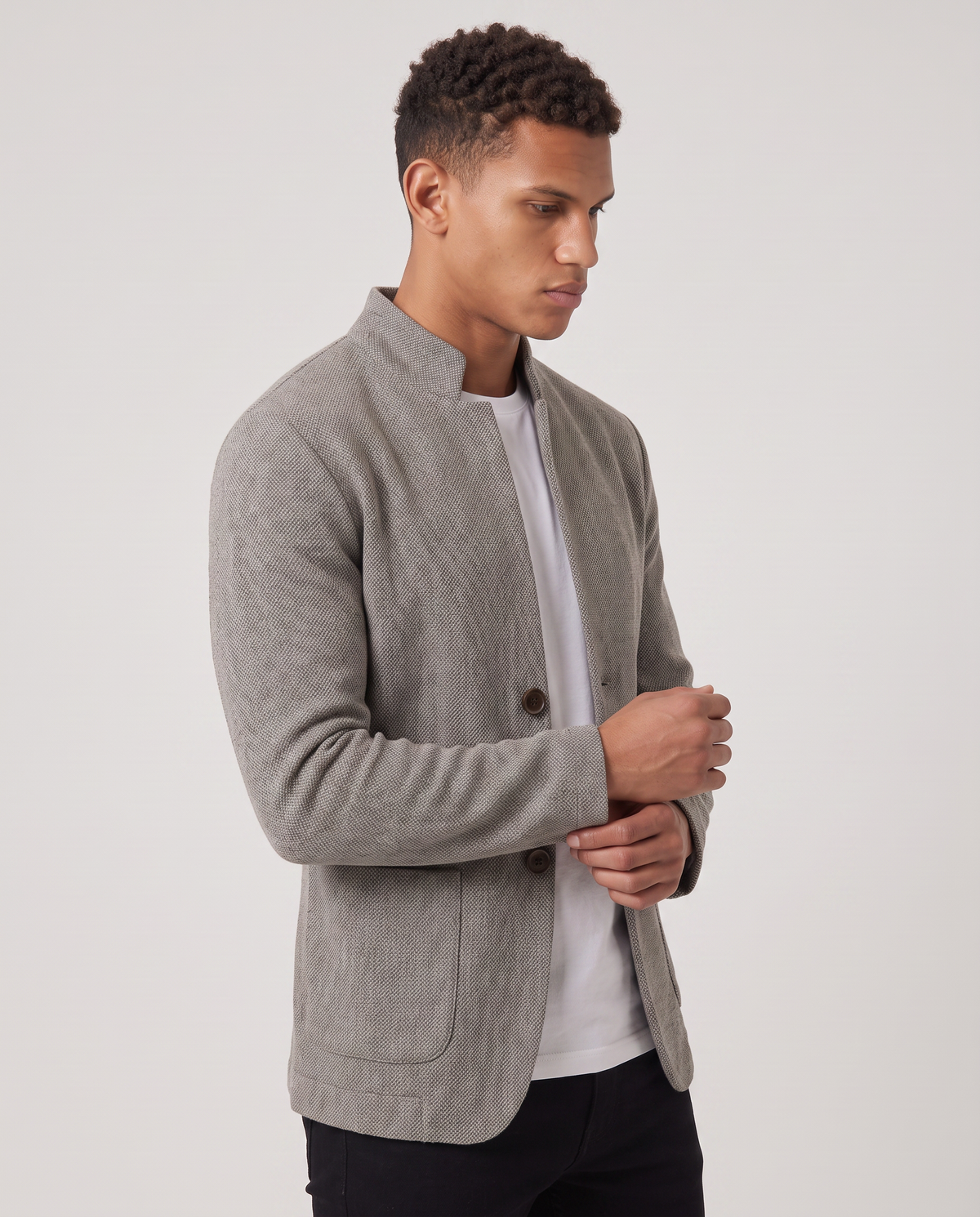 Virelle | Blazer Homme en Maille à Col Montant