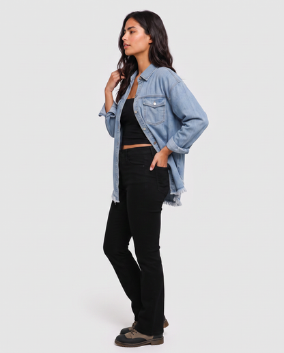 Virelle | Surchemise Femme en Jean à Franges