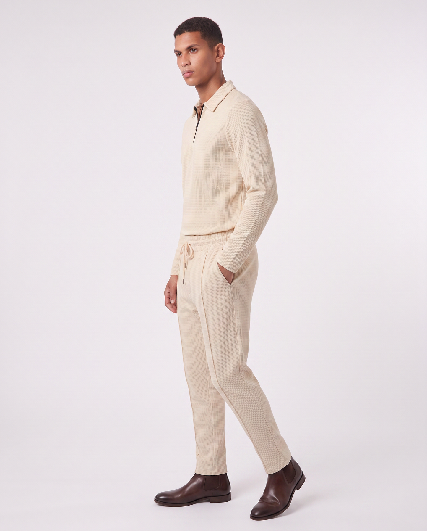 Virelle | Ensemble Homme Waffle Demi-Zip