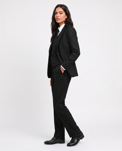 Virelle | Tailleur Tuxedo Femme 3 Pièces Noir