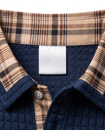 Virelle | Polo Homme Gaufré à Manches Longues
