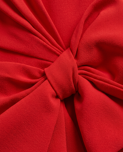 Virelle | Robe Midi Femme Ajustée avec Nœud