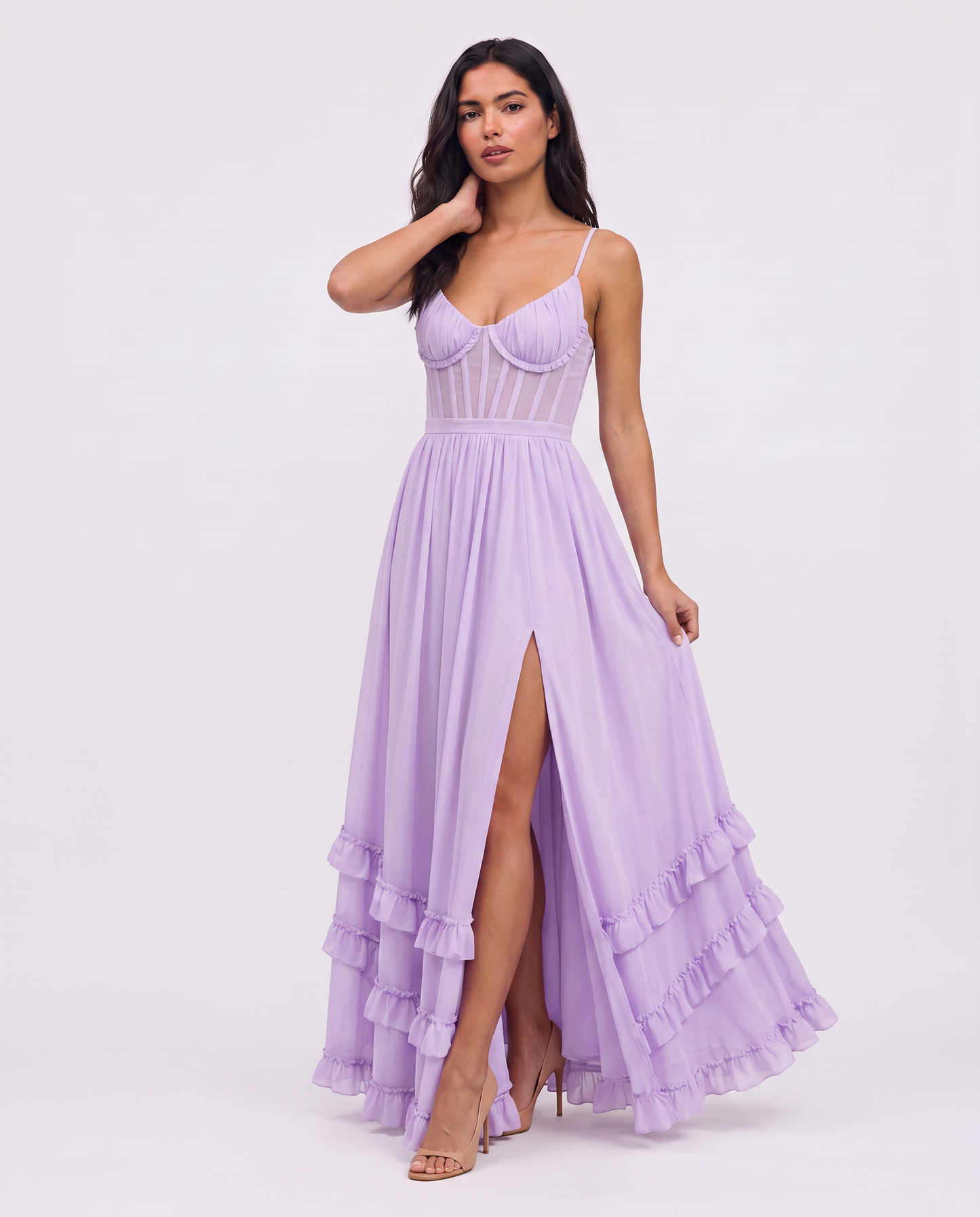 Virelle | Robe Maxi Fleurie À Volants