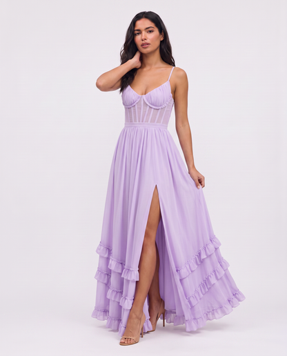 Virelle | Robe Maxi Fleurie À Volants