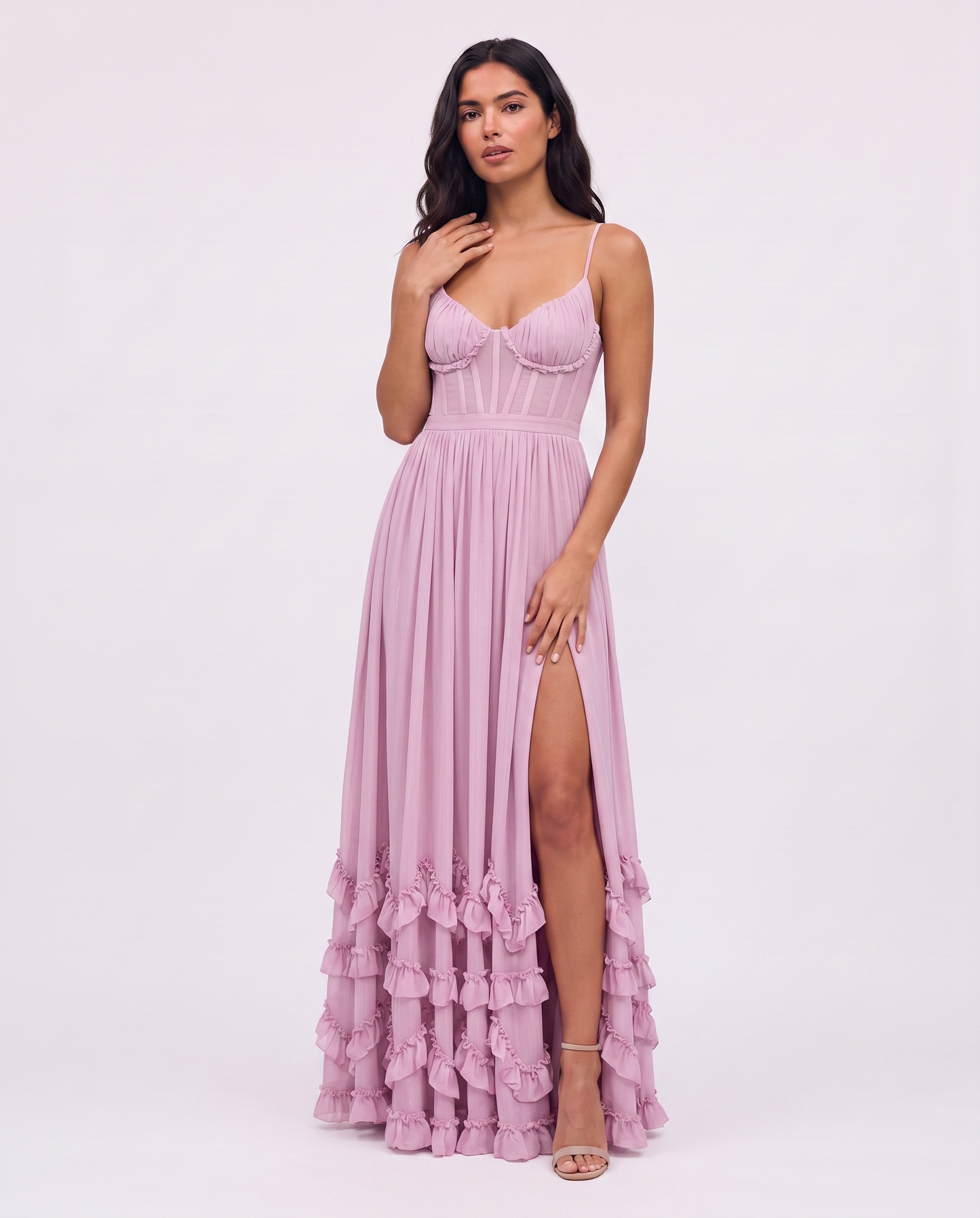 Virelle | Robe Maxi Fleurie À Volants