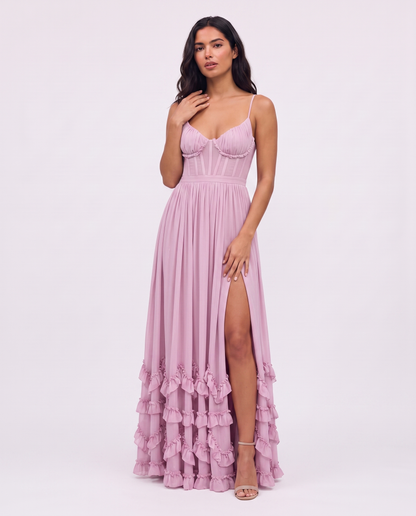 Virelle | Robe Maxi Fleurie À Volants