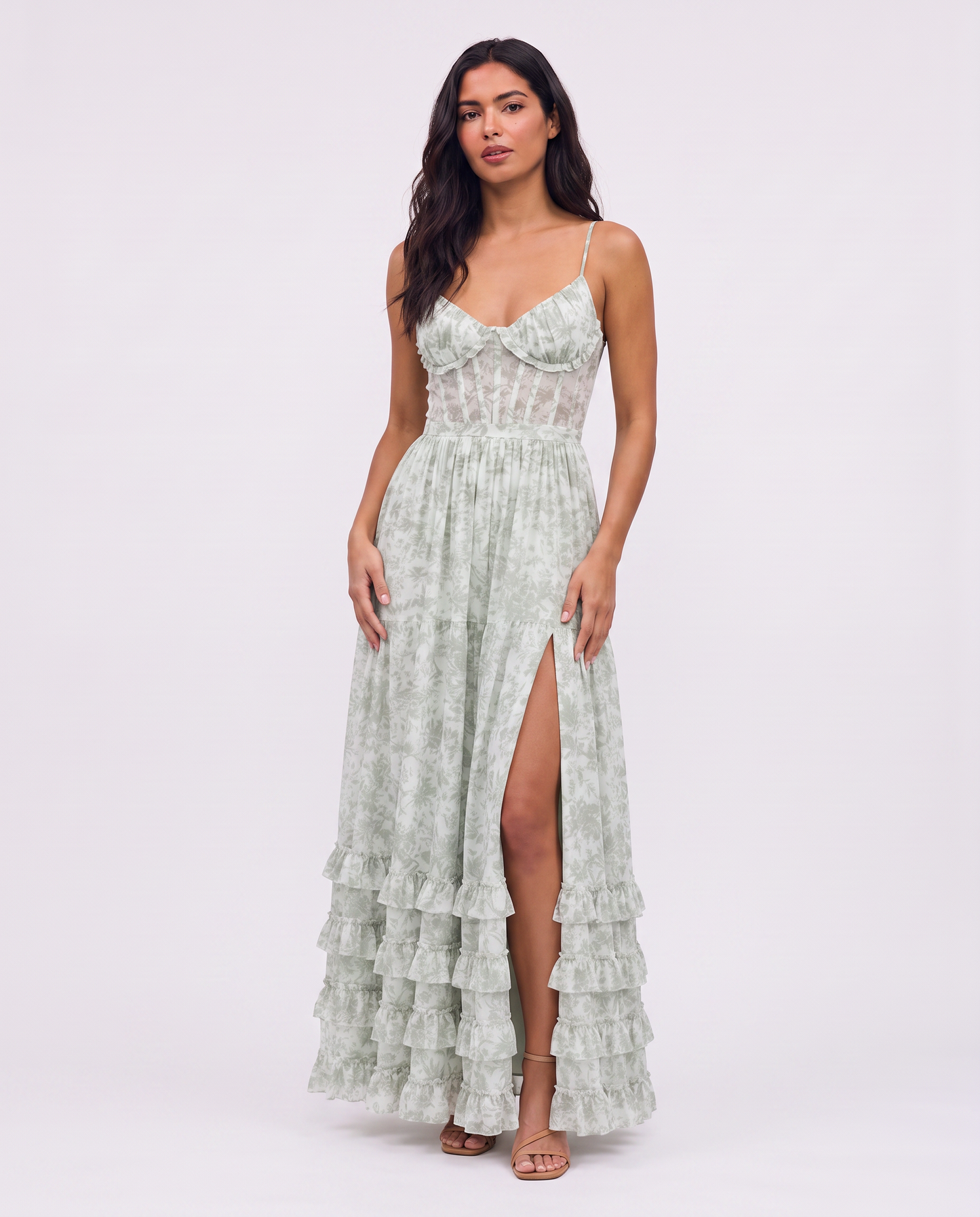 Virelle | Robe Maxi Fleurie À Volants