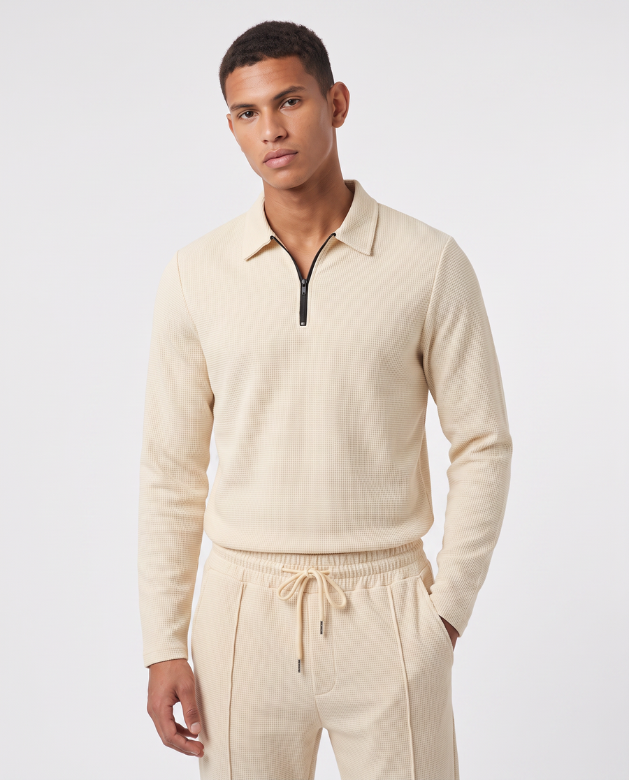 Virelle | Ensemble Homme Waffle Demi-Zip