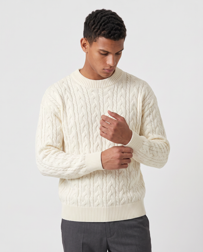 Virelle | Pull Homme en Maille Torsadée