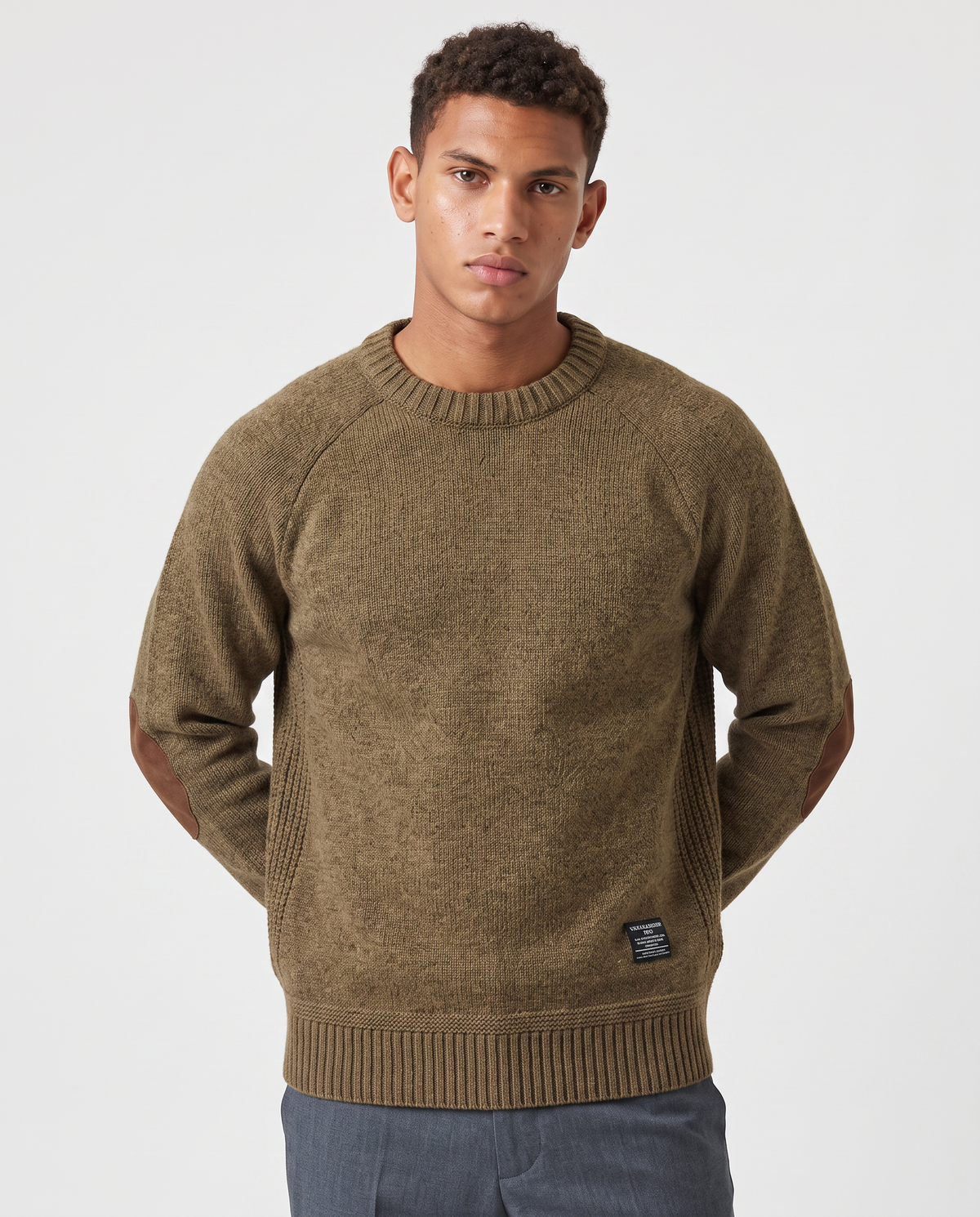Virelle | Pull Homme Col Rond avec Coudières