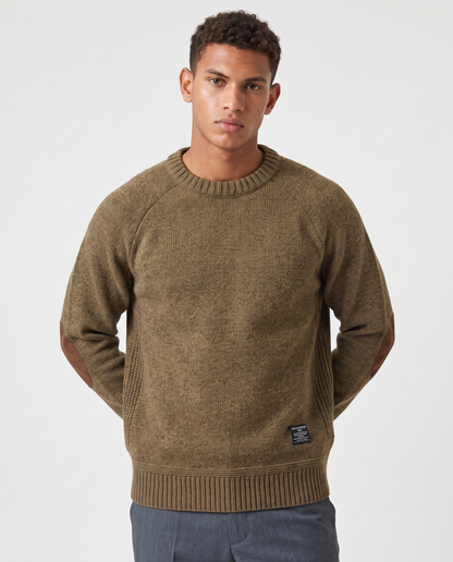 Virelle | Pull Homme Col Rond avec Coudières
