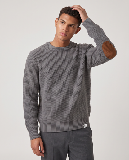 Virelle | Pull Homme Col Rond avec Coudières
