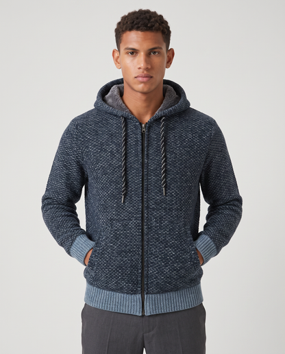 Virelle | Veste Homme en Maille à Capuche Doublée