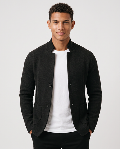 Virelle | Blazer Homme en Maille à Col Montant