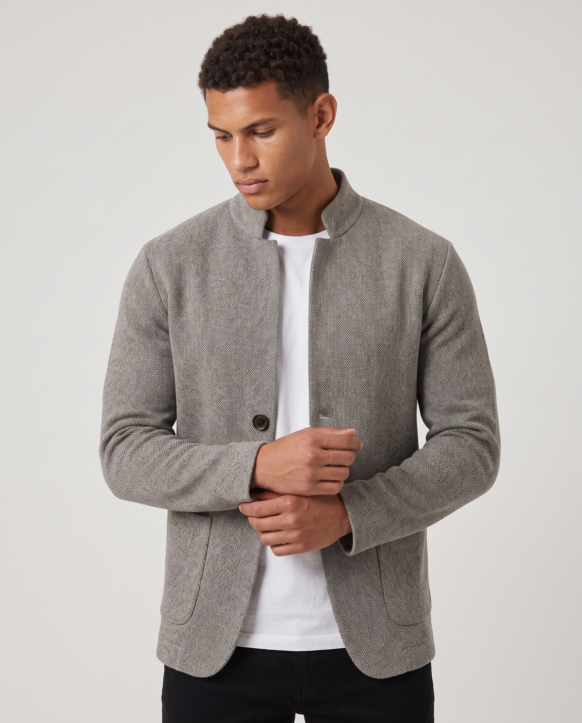 Virelle | Blazer Homme en Maille à Col Montant