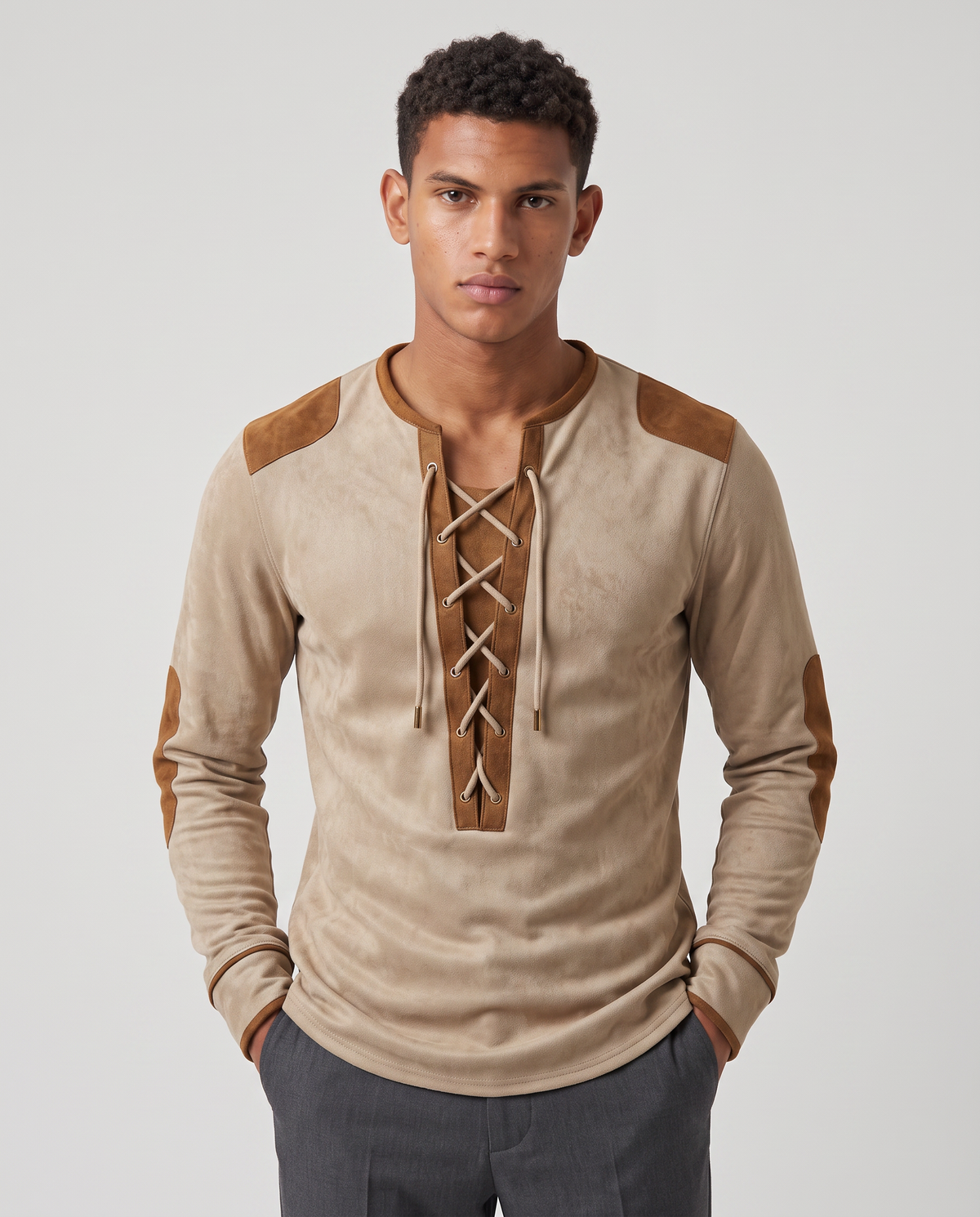 Virelle | Chemise Homme à Lacets Manches Longues