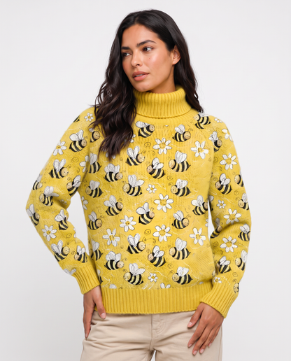 Virelle | Pull Femme Imprimé à Col Montant