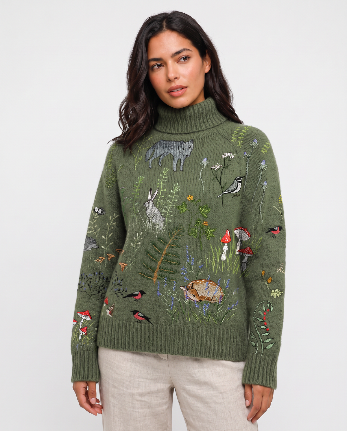 Virelle | Pull Femme Imprimé à Col Montant