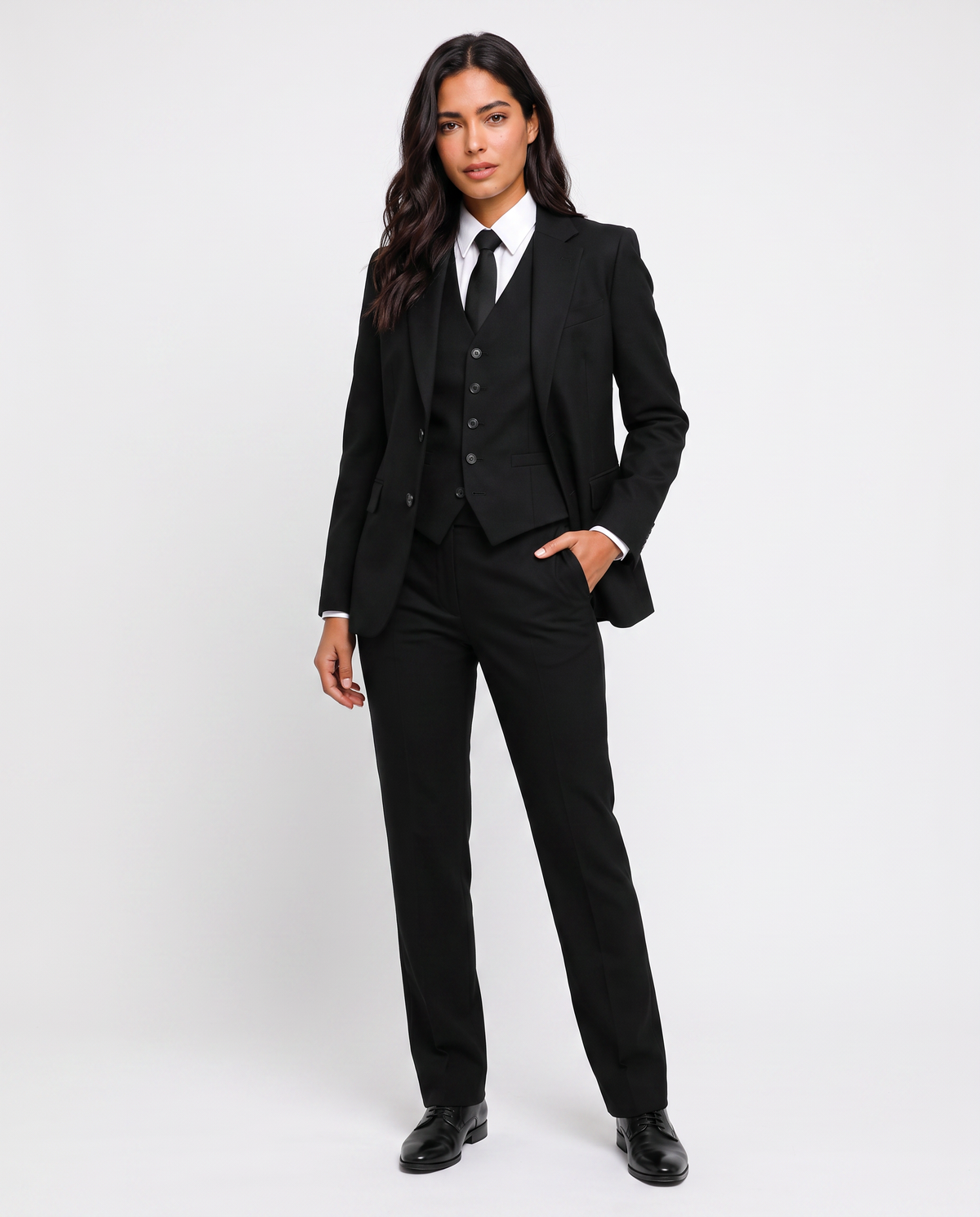 Virelle | Tailleur Tuxedo Femme 3 Pièces Noir
