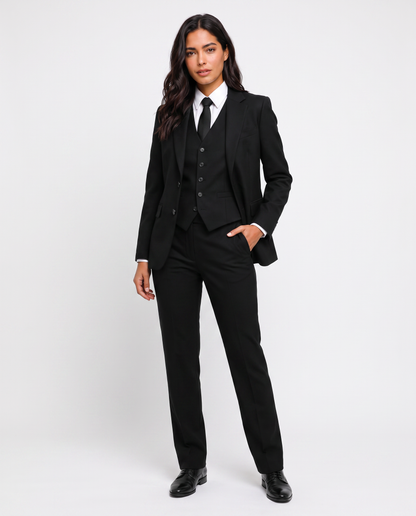 Virelle | Tailleur Tuxedo Femme 3 Pièces Noir