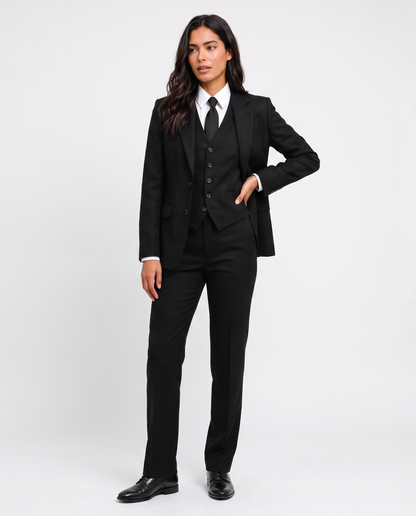 Virelle | Tailleur Tuxedo Femme 3 Pièces Noir