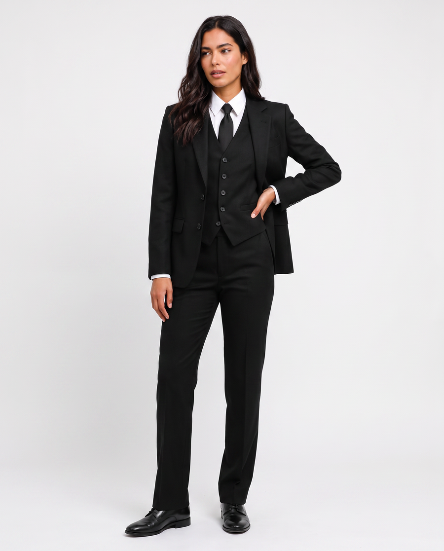 Virelle | Tailleur Tuxedo Femme 3 Pièces Noir