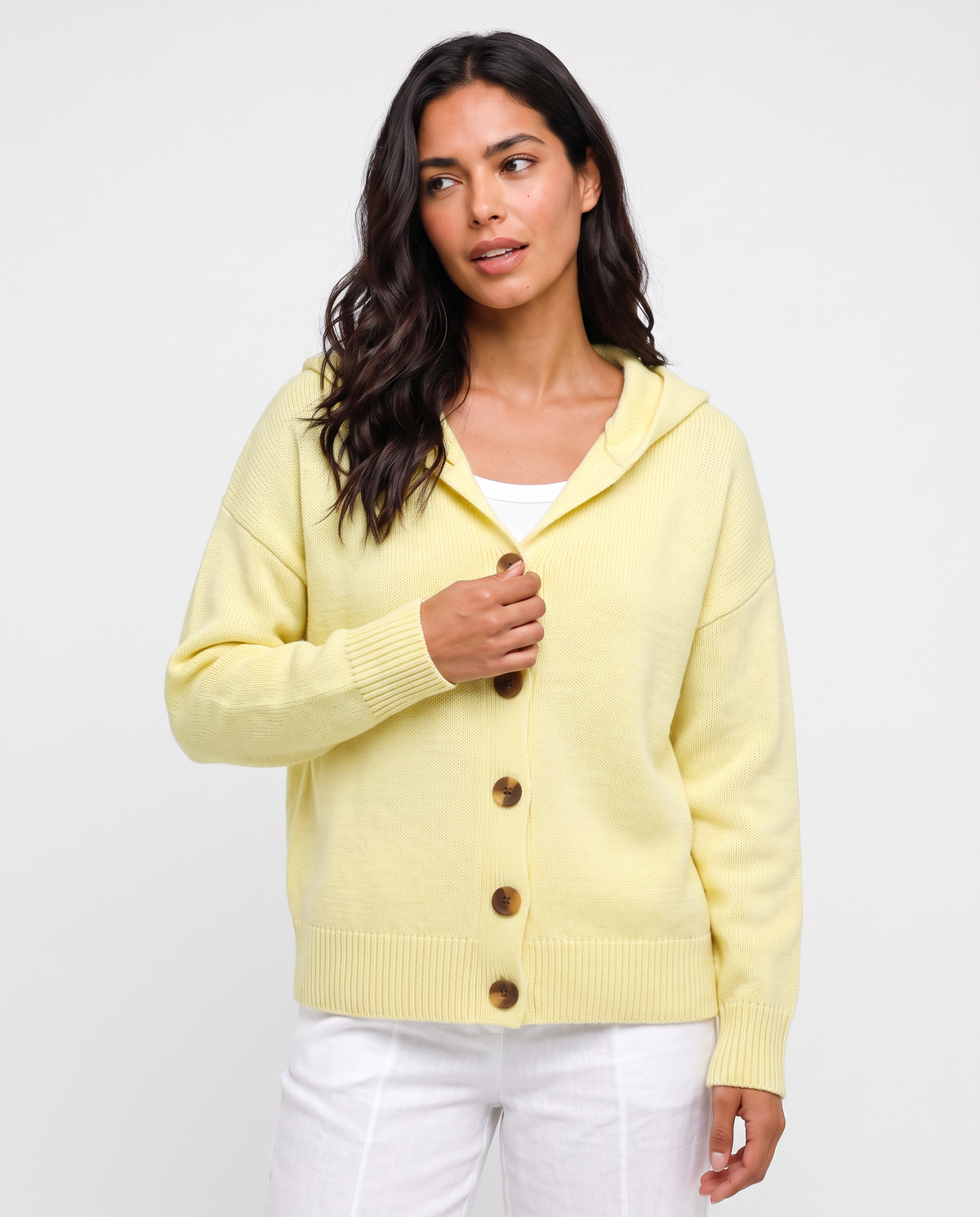 Virelle | Cardigan Femme à Capuche Boutonné