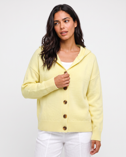Virelle | Cardigan Femme à Capuche Boutonné