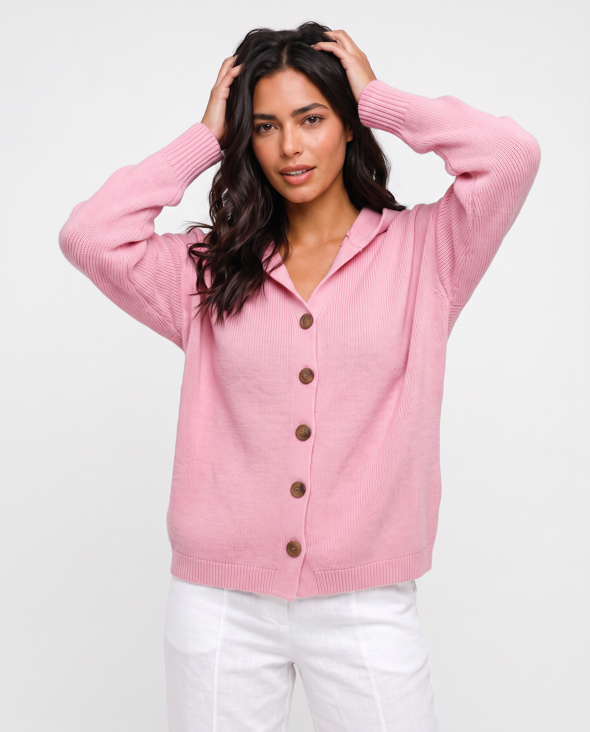 Virelle | Cardigan Femme à Capuche Boutonné
