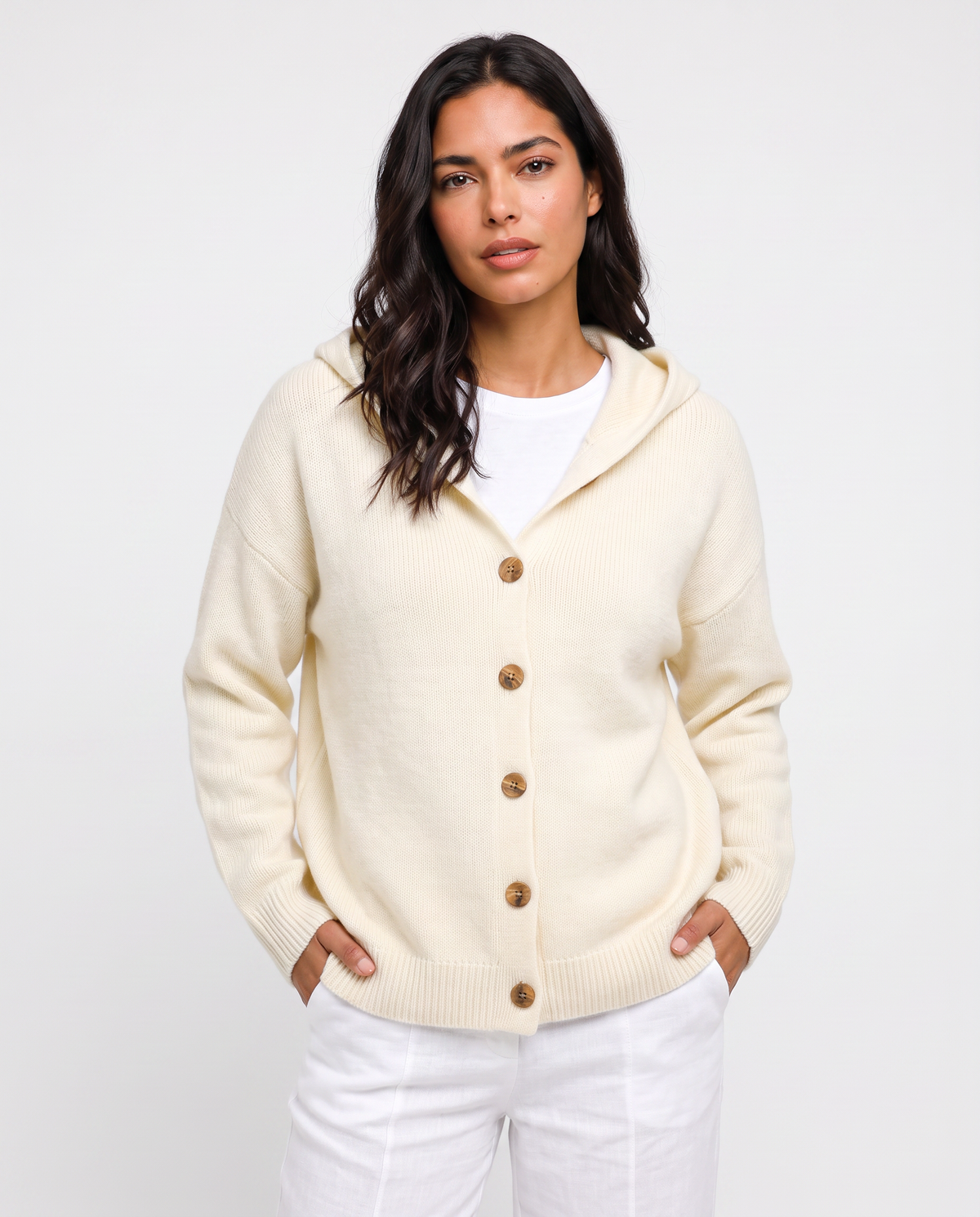 Virelle | Cardigan Femme à Capuche Boutonné