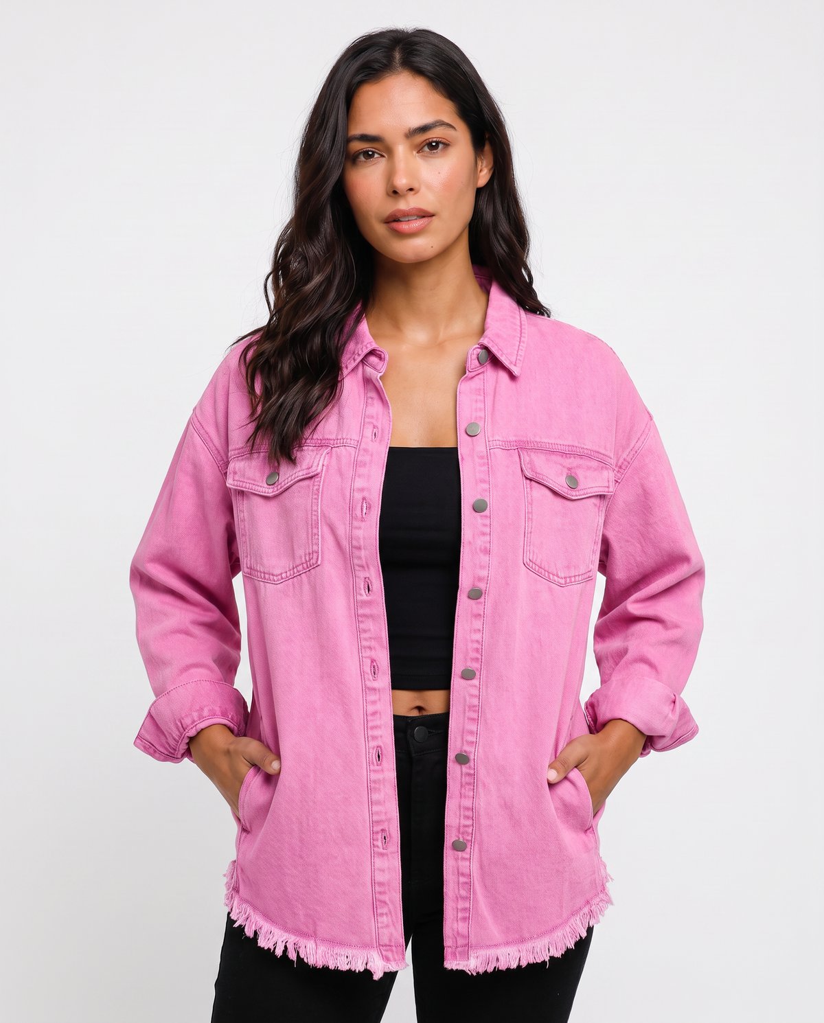 Virelle | Surchemise Femme en Jean à Franges