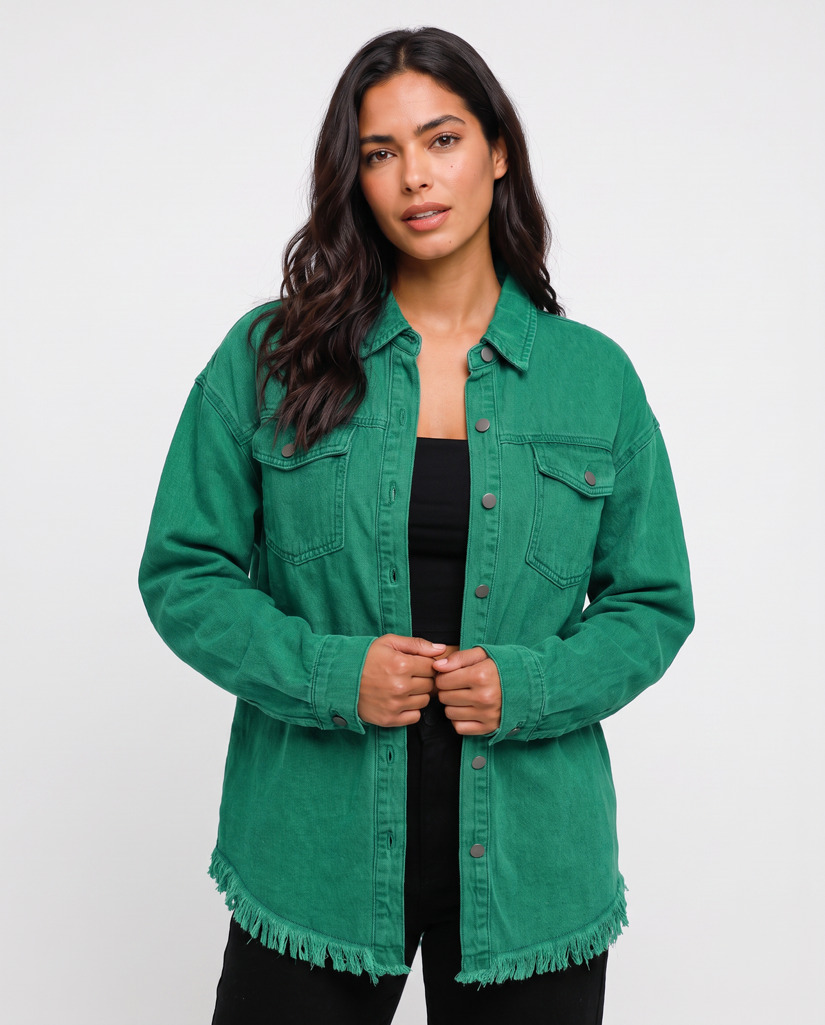 Virelle | Surchemise Femme en Jean à Franges