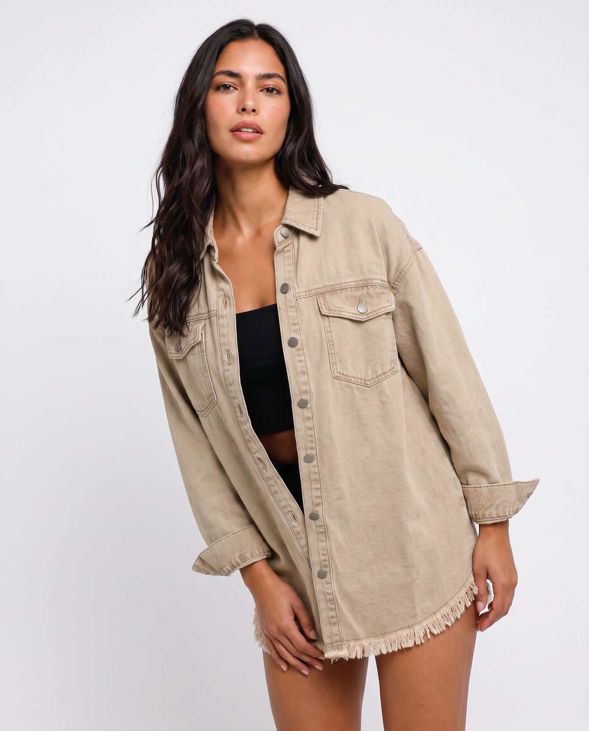 Virelle | Surchemise Femme en Jean à Franges