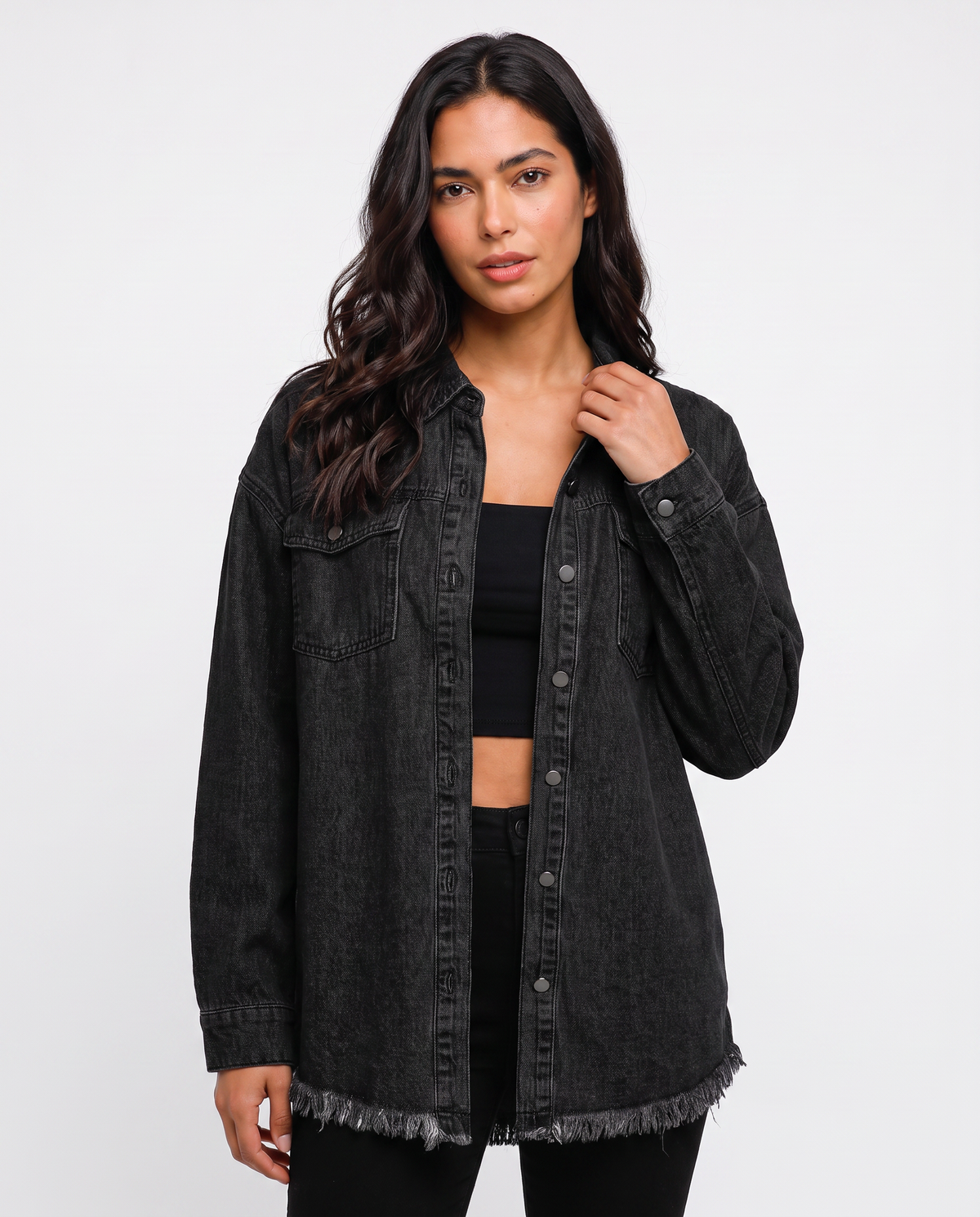 Virelle | Surchemise Femme en Jean à Franges
